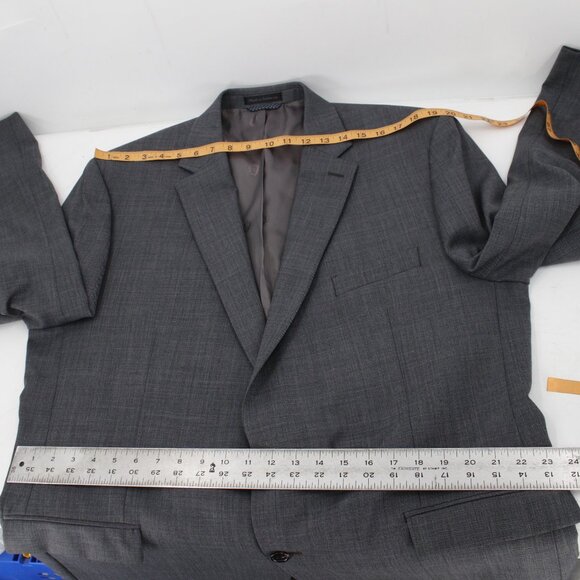 Lauren Ralph Lauren Suit Mens 46L 42x32 Wool Blend Natural Stretch sharkskin - Picture 13 of 16